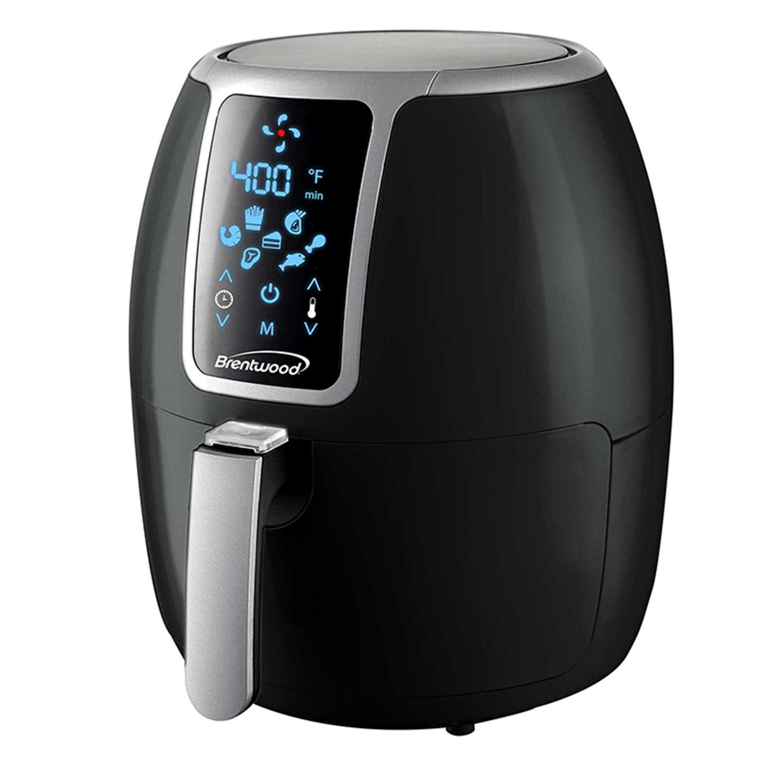 Small 1400 Watt 4 Quart Electric Digital Air Fryer with Temperature Control in Black