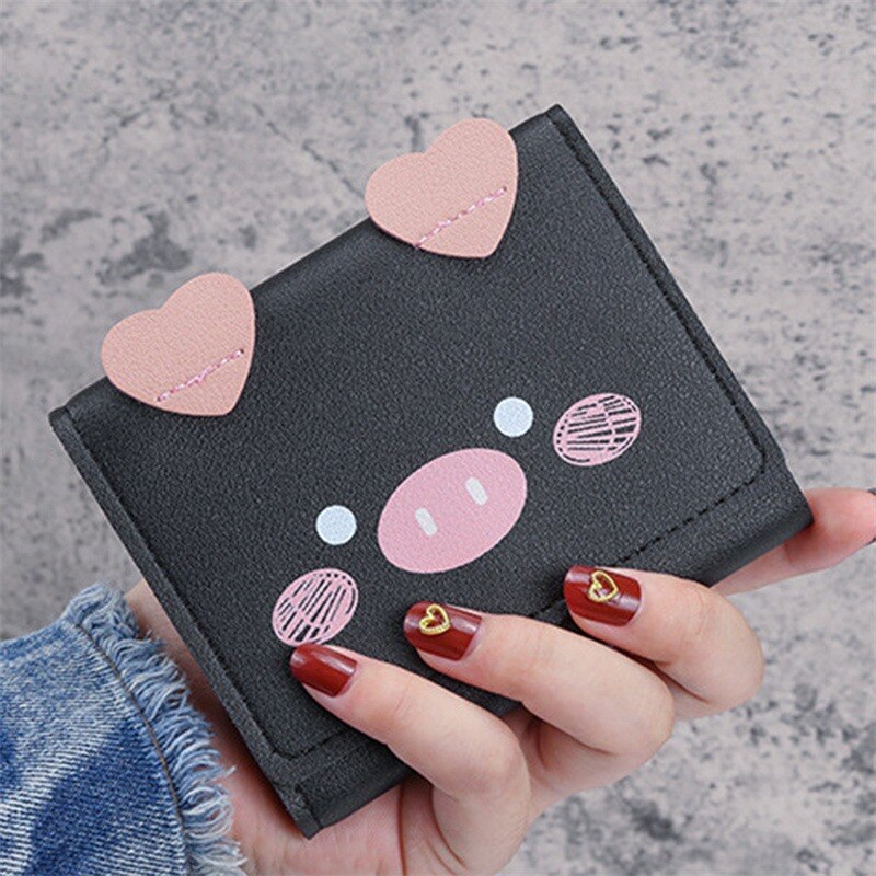 Women Cute Pig Wallet Girl Wallet Small Brand Designed Pu Leather Women Coin Purse Female Card Holder Wallet Billetera