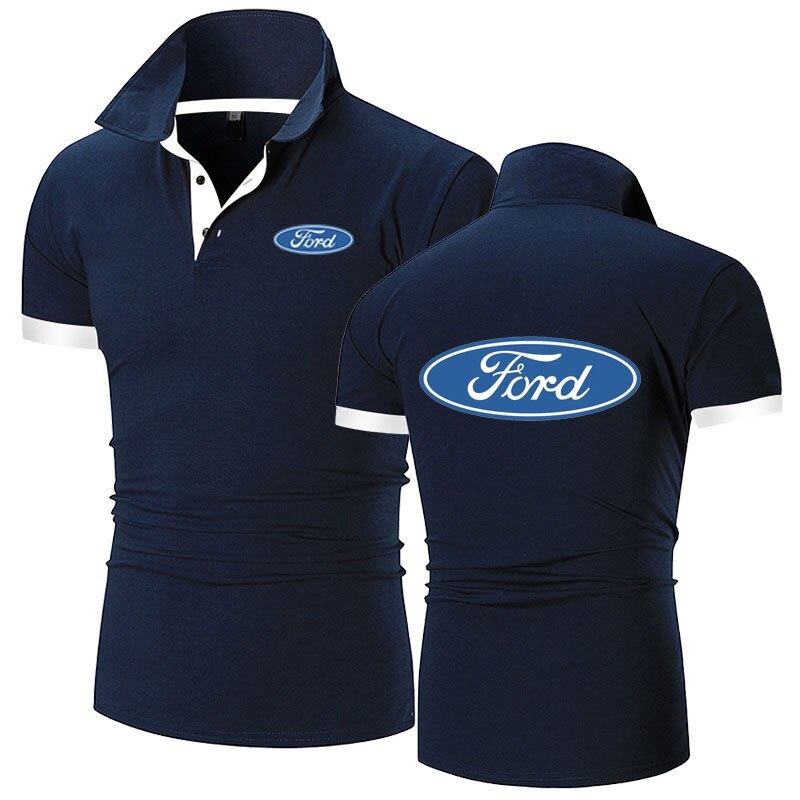 Summer Men's Polo Shirt Ford Printing Casual High Quality Cotton Short Sleeves Man Harajuku Classic Tops Custom T-shirts