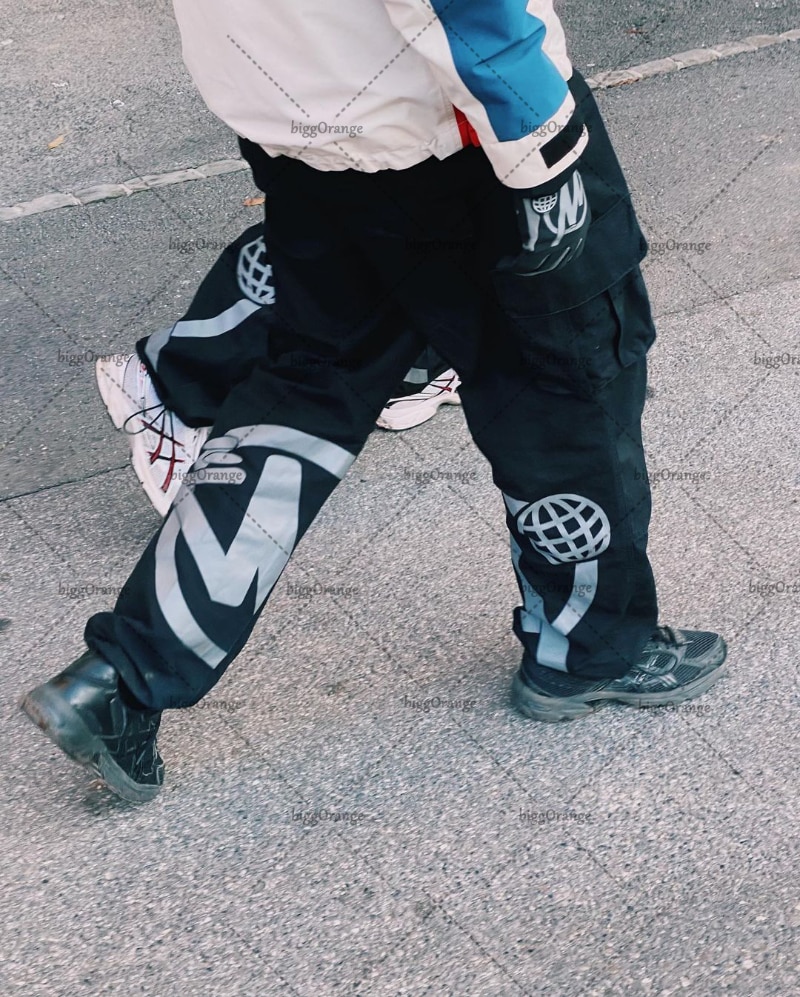 Streetwear Y2K Cargo Pant Overalls Minus Two Black Pants 2023 New Harajuku Fashion Casual Loose Men Rock Straight Wide Leg Pants