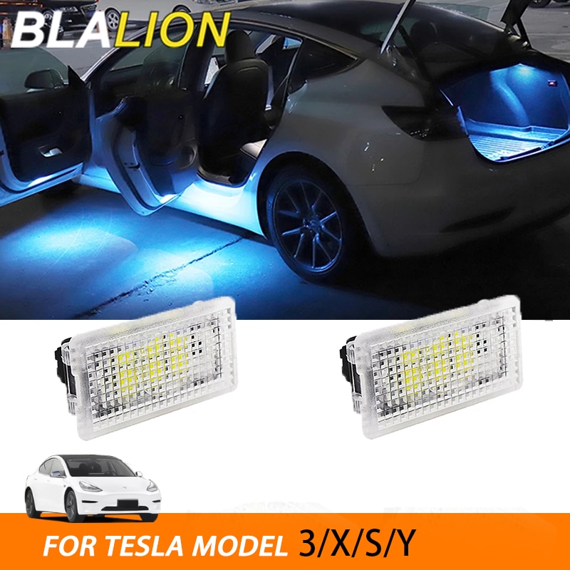 BLALION 2pcs Car Interior Light For Tesla Model 3 S X Y Car Truck Light Foot Well Light Door Welcome Light LED Atmosphere Light
