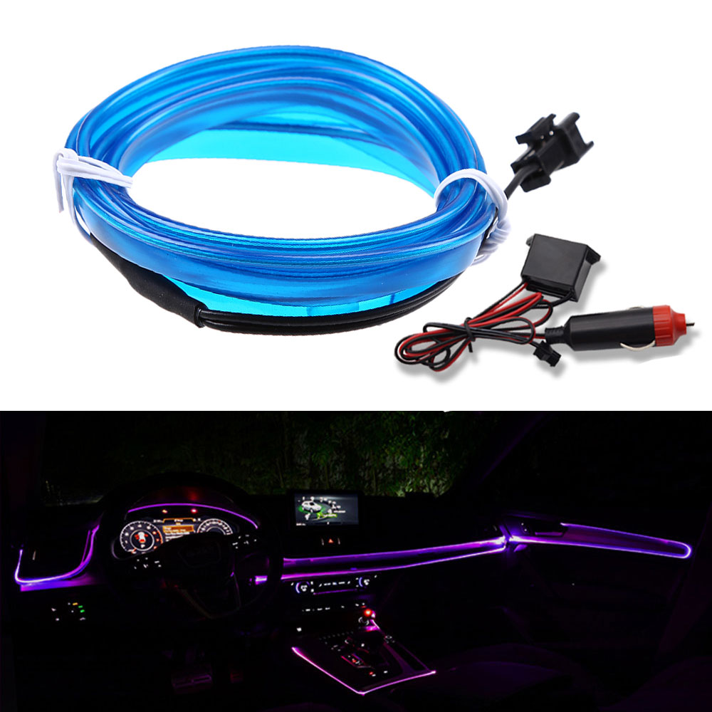 1/2/3/4/5M Car Interior Led Decorative Lamp EL Wiring Neon Strip For Auto DIY Flexible Ambient Light USB Party Atmosphere Diode