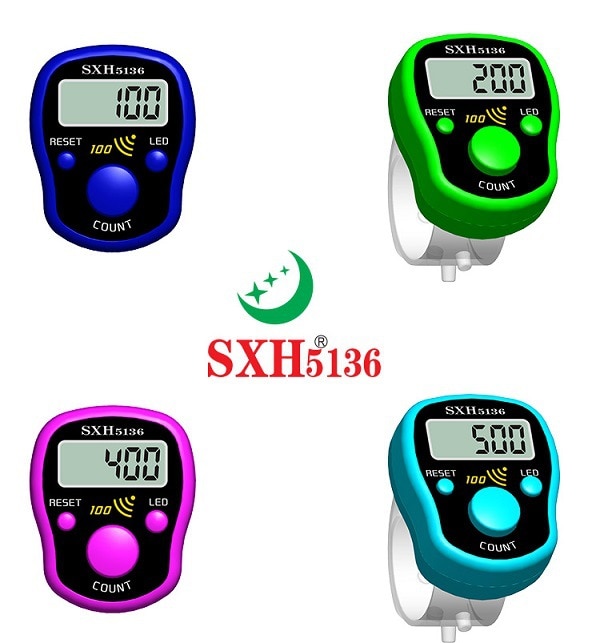 2022 Finger Counter w/ Compass Islamic Tasbih Bead 5 Digital LED Electronic Handheld Tally Counter Clicker  counter ring